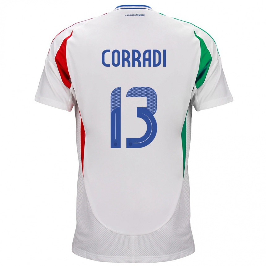 Kinder Fußball Italien Christian Corradi #13 Weiß Auswärtstrikot Trikot 24-26 T-Shirt Luxemburg