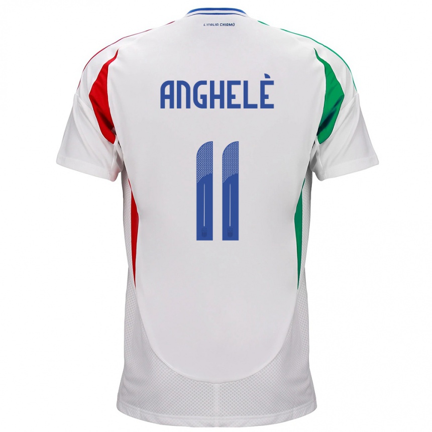 Kinder Fußball Italien Lorenzo Anghelè #11 Weiß Auswärtstrikot Trikot 24-26 T-Shirt Luxemburg