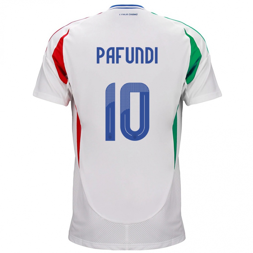 Kinder Fußball Italien Simone Pafundi #10 Weiß Auswärtstrikot Trikot 24-26 T-Shirt Luxemburg