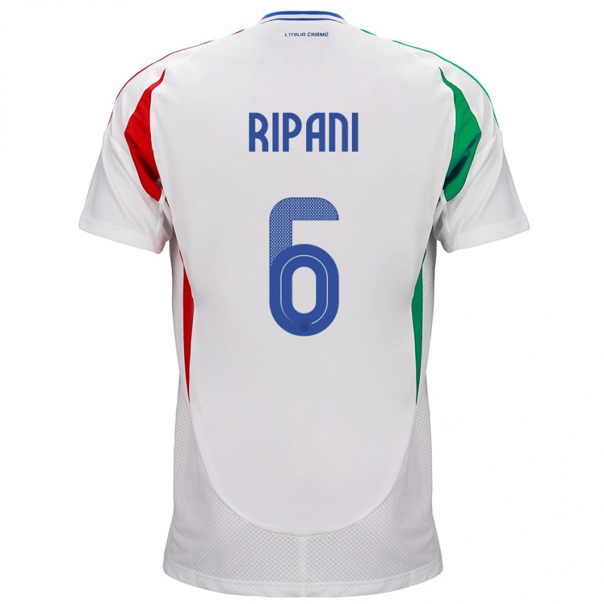 Kinder Fußball Italien Diego Ripani #6 Weiß Auswärtstrikot Trikot 24-26 T-Shirt Luxemburg