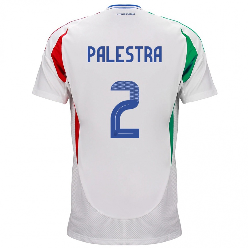 Kinder Fußball Italien Marco Palestra #2 Weiß Auswärtstrikot Trikot 24-26 T-Shirt Luxemburg