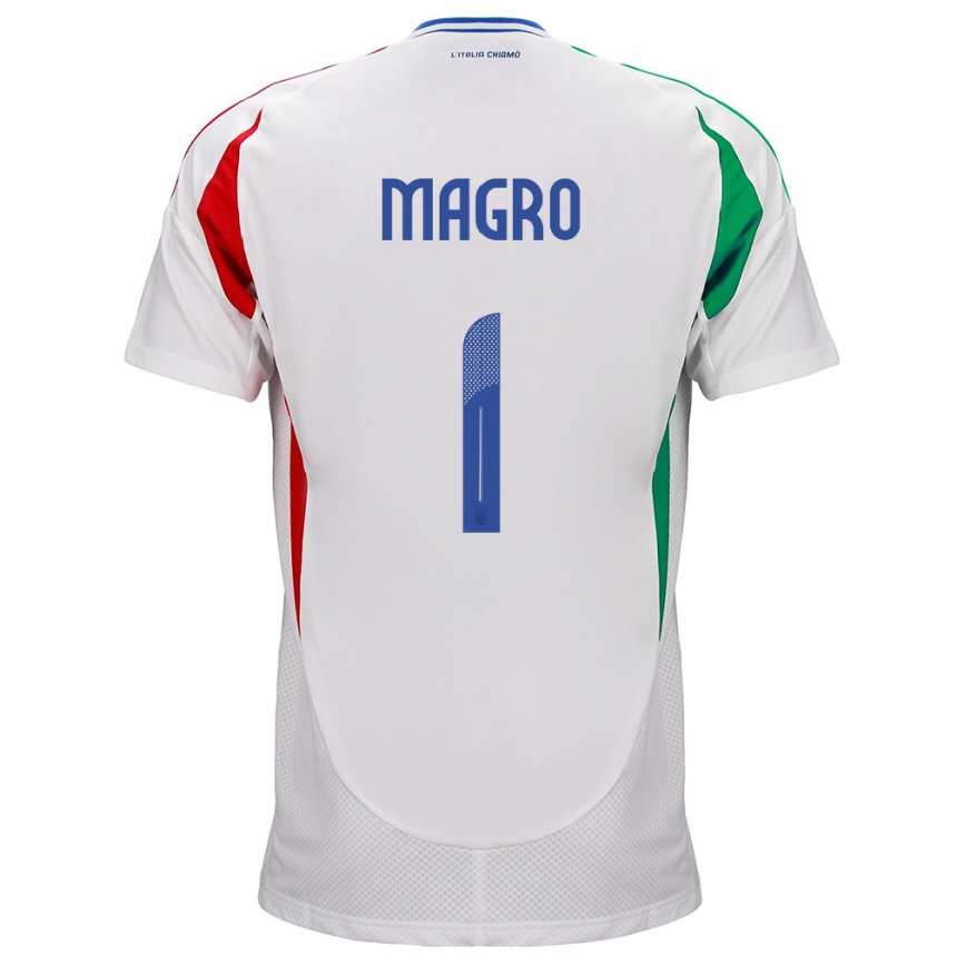 Kinder Fußball Italien Federico Magro #1 Weiß Auswärtstrikot Trikot 24-26 T-Shirt Luxemburg