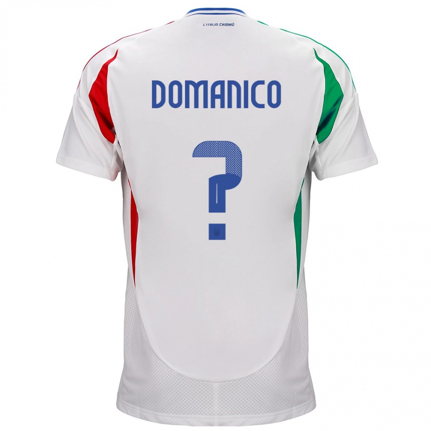 Kinder Fußball Italien Saverio Domanico #0 Weiß Auswärtstrikot Trikot 24-26 T-Shirt Luxemburg