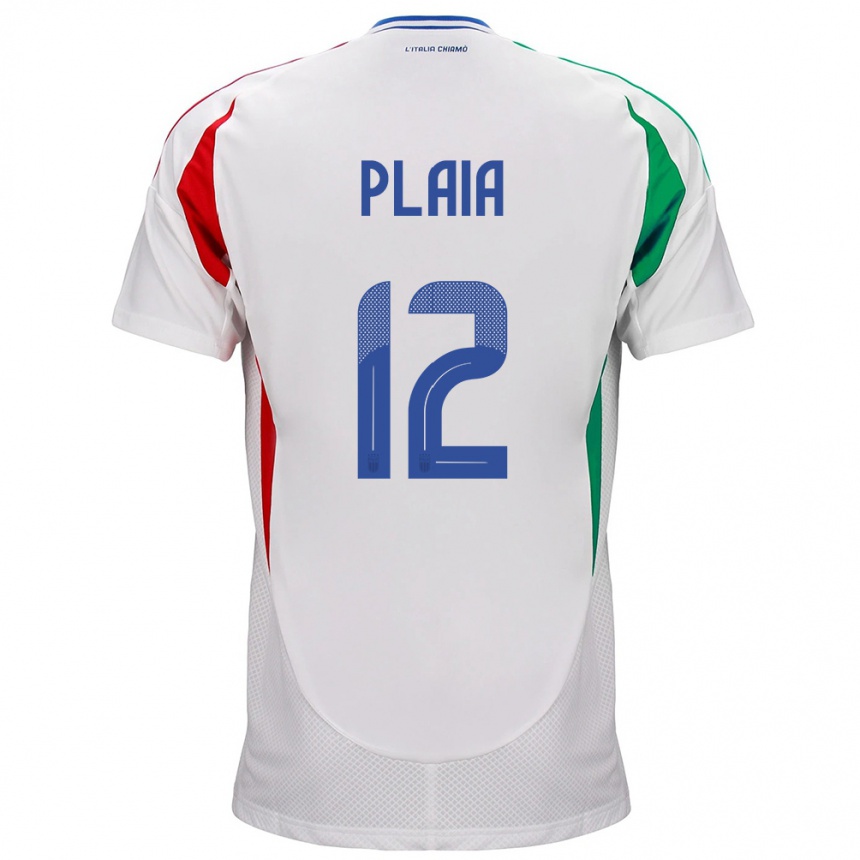 Kinder Fußball Italien Francesco Plaia #12 Weiß Auswärtstrikot Trikot 24-26 T-Shirt Luxemburg