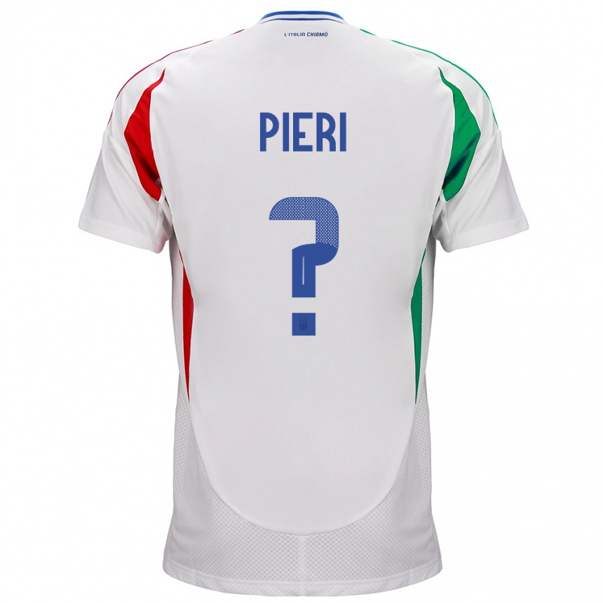 Kinder Fußball Italien Giacomo De Pieri #0 Weiß Auswärtstrikot Trikot 24-26 T-Shirt Luxemburg