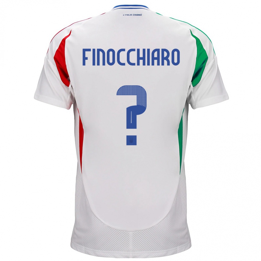 Kinder Fußball Italien Gabriele Finocchiaro #0 Weiß Auswärtstrikot Trikot 24-26 T-Shirt Luxemburg