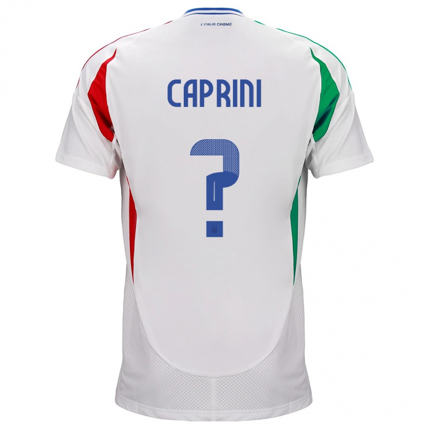 Kinder Fußball Italien Maat Daniel Caprini #0 Weiß Auswärtstrikot Trikot 24-26 T-Shirt Luxemburg