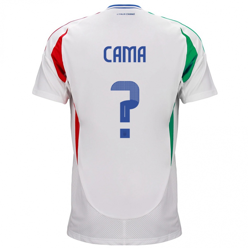 Kinder Fußball Italien Cristian Cama #0 Weiß Auswärtstrikot Trikot 24-26 T-Shirt Luxemburg