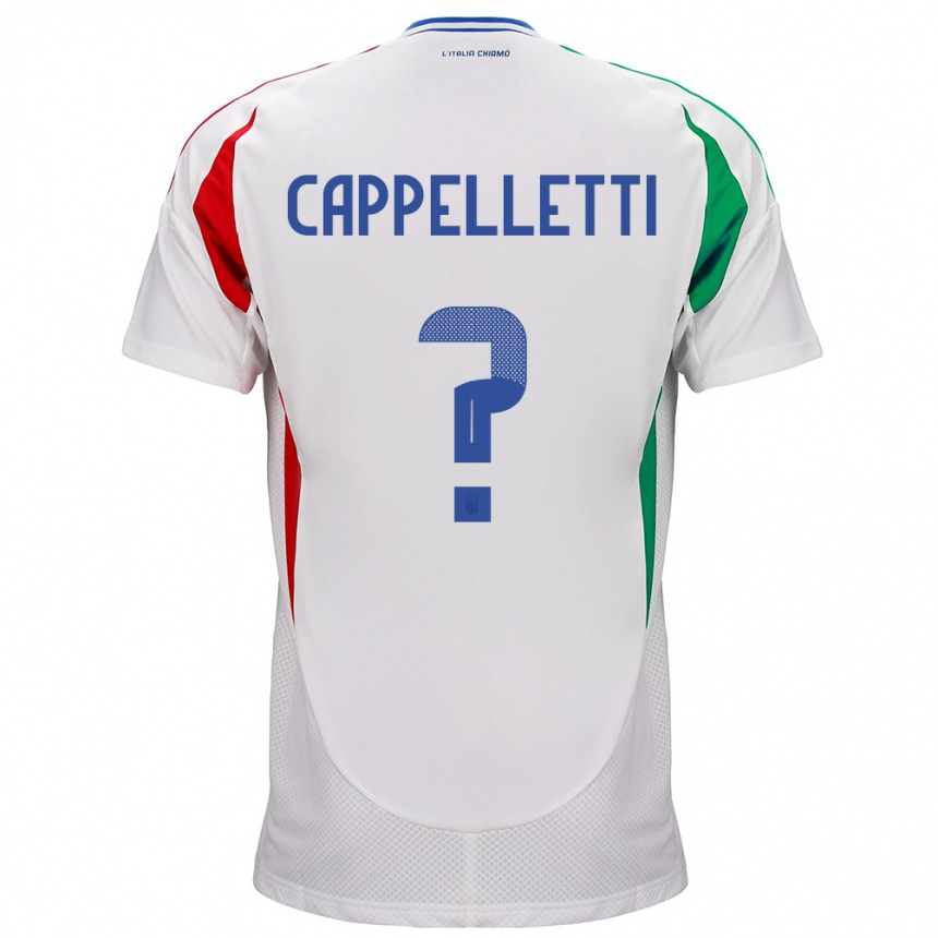 Kinder Fußball Italien Mattia Cappelletti #0 Weiß Auswärtstrikot Trikot 24-26 T-Shirt Luxemburg