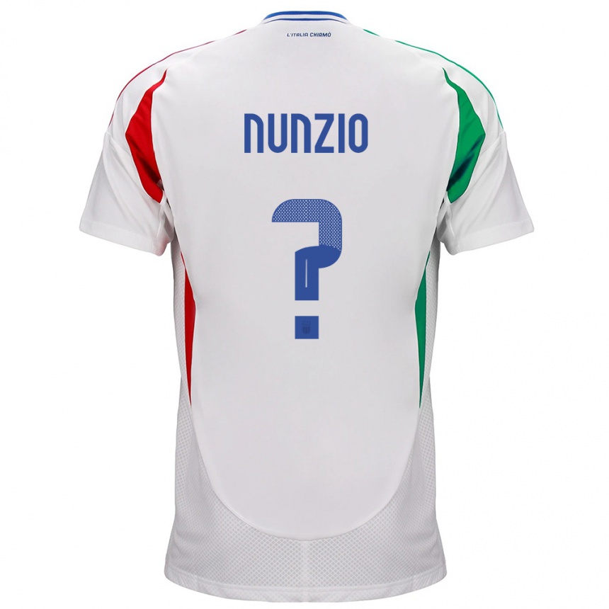 Kinder Fußball Italien Alessandro Di Nunzio #0 Weiß Auswärtstrikot Trikot 24-26 T-Shirt Luxemburg