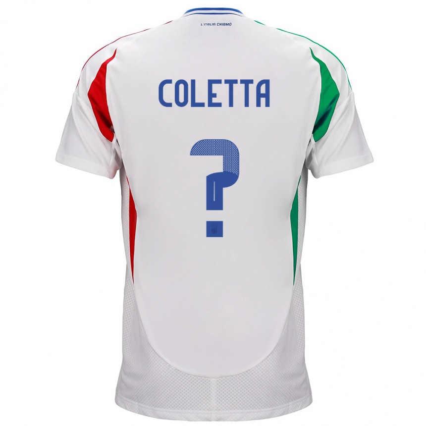 Kinder Fußball Italien Federico Coletta #0 Weiß Auswärtstrikot Trikot 24-26 T-Shirt Luxemburg