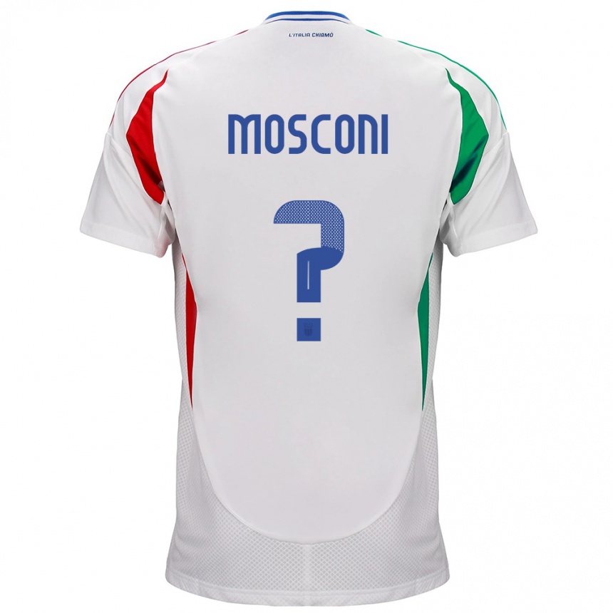 Kinder Fußball Italien Mattia Mosconi #0 Weiß Auswärtstrikot Trikot 24-26 T-Shirt Luxemburg