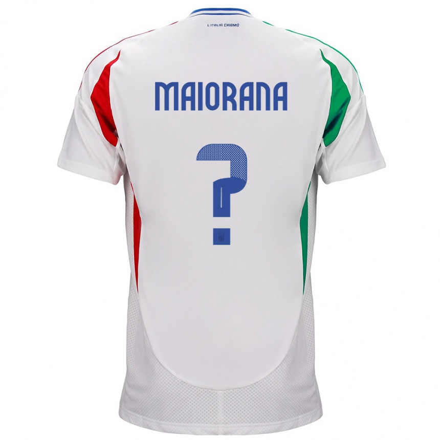 Kinder Fußball Italien Stefano Maiorana #0 Weiß Auswärtstrikot Trikot 24-26 T-Shirt Luxemburg