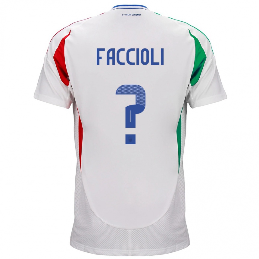 Kinder Fußball Italien Pietro Faccioli #0 Weiß Auswärtstrikot Trikot 24-26 T-Shirt Luxemburg