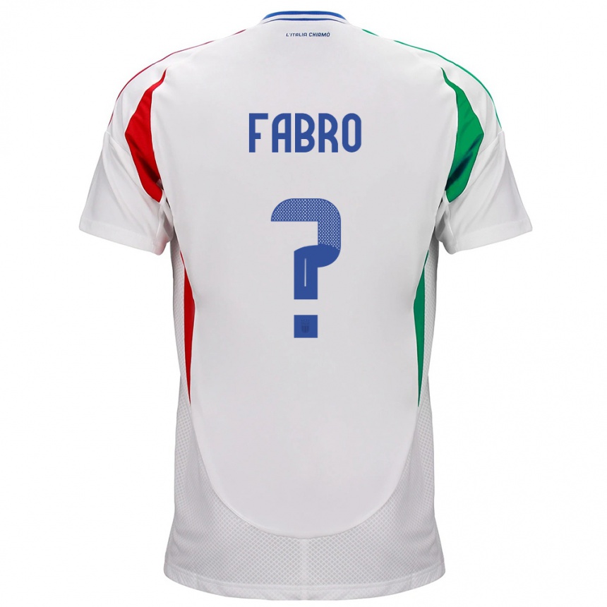 Kinder Fußball Italien Jacopo Del Fabro #0 Weiß Auswärtstrikot Trikot 24-26 T-Shirt Luxemburg