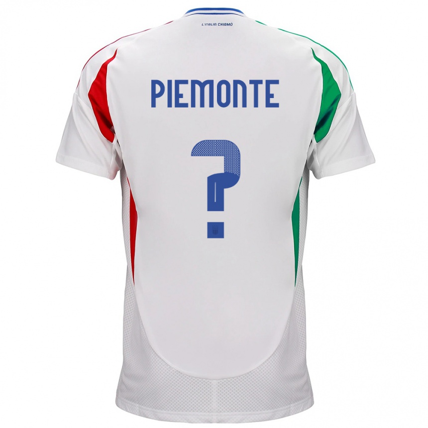 Kinder Fußball Italien Martina Piemonte #0 Weiß Auswärtstrikot Trikot 24-26 T-Shirt Luxemburg