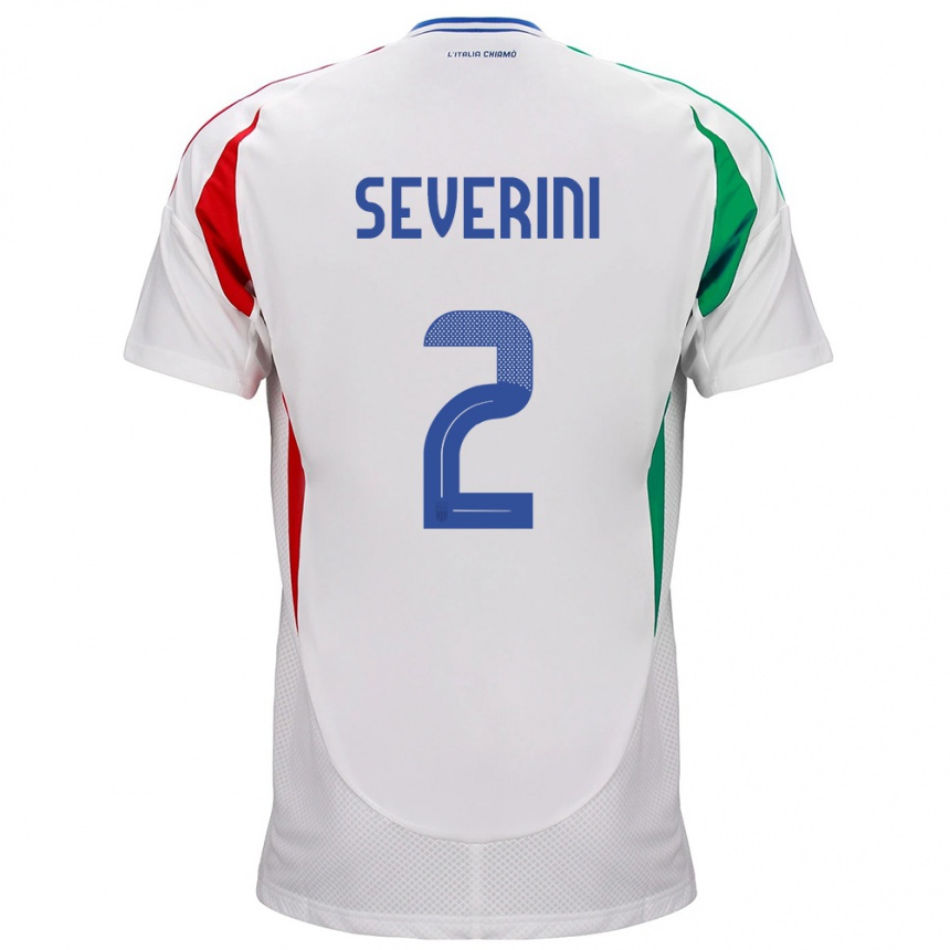 Kinder Fußball Italien Emma Severini #2 Weiß Auswärtstrikot Trikot 24-26 T-Shirt Luxemburg