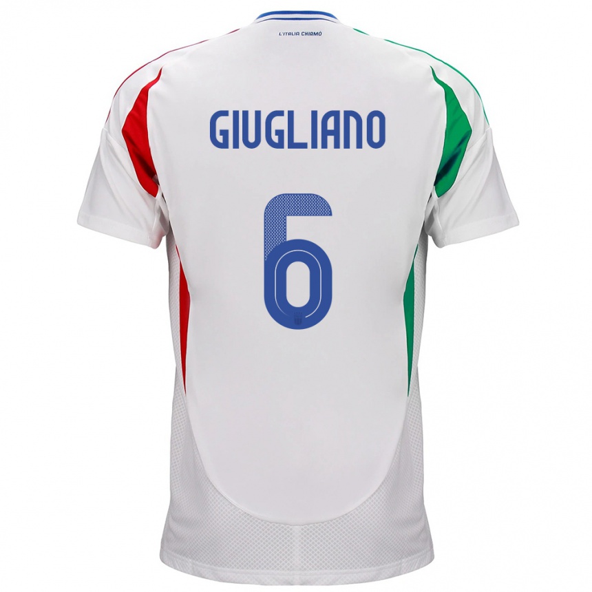 Kinder Fußball Italien Manuela Giugliano #6 Weiß Auswärtstrikot Trikot 24-26 T-Shirt Luxemburg