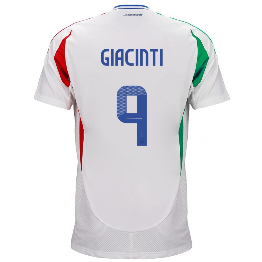 Kinder Fußball Italien Valentina Giacinti #9 Weiß Auswärtstrikot Trikot 24-26 T-Shirt Luxemburg