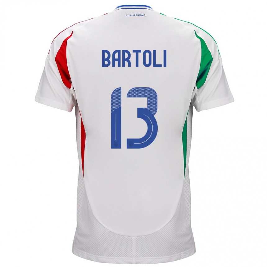 Kinder Fußball Italien Elisa Bartoli #13 Weiß Auswärtstrikot Trikot 24-26 T-Shirt Luxemburg