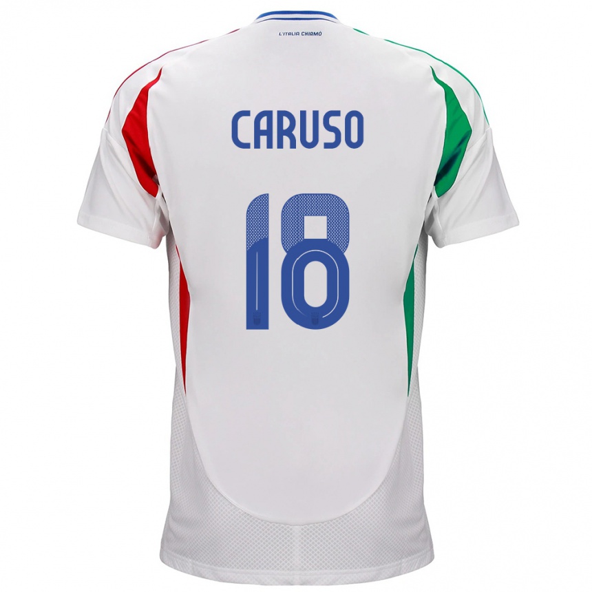 Kinder Fußball Italien Arianna Caruso #18 Weiß Auswärtstrikot Trikot 24-26 T-Shirt Luxemburg