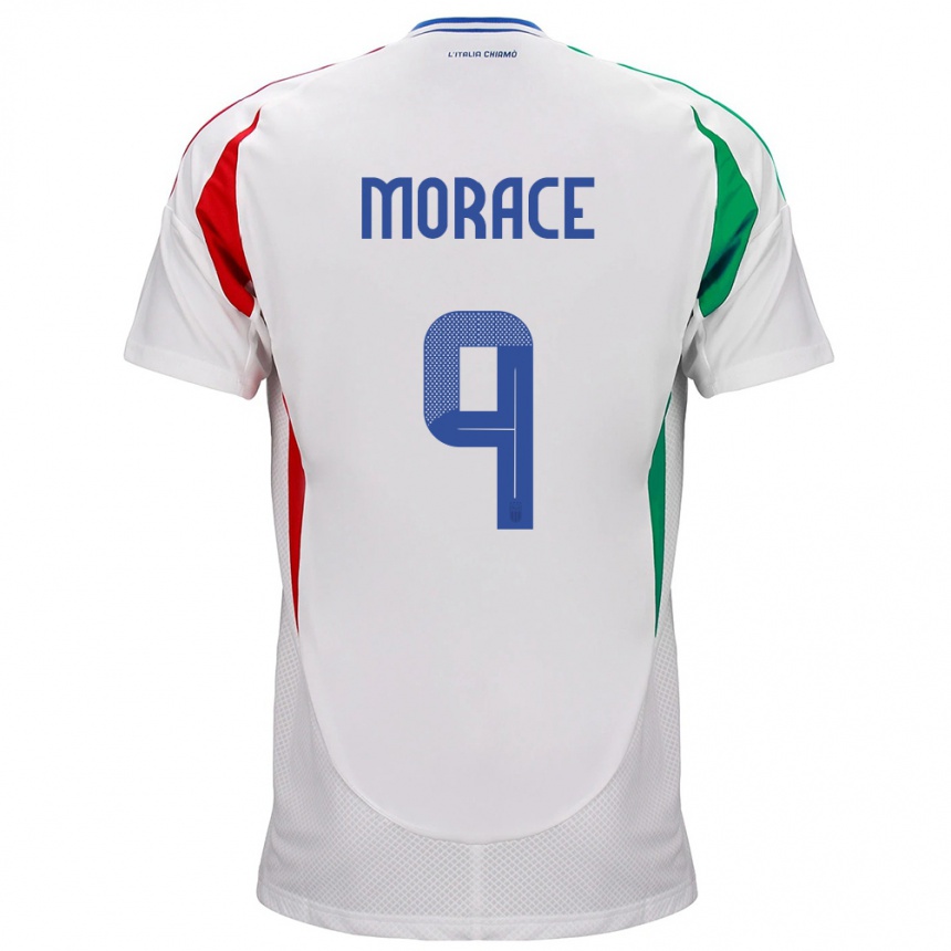 Kinder Fußball Italien Carolina Morace #9 Weiß Auswärtstrikot Trikot 24-26 T-Shirt Luxemburg