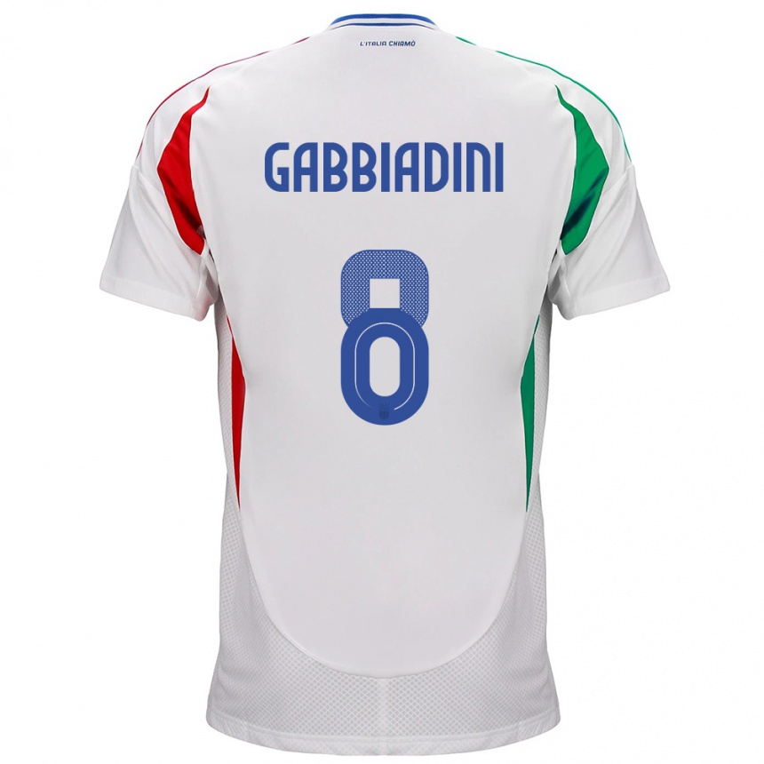 Kinder Fußball Italien Melania Gabbiadini #8 Weiß Auswärtstrikot Trikot 24-26 T-Shirt Luxemburg