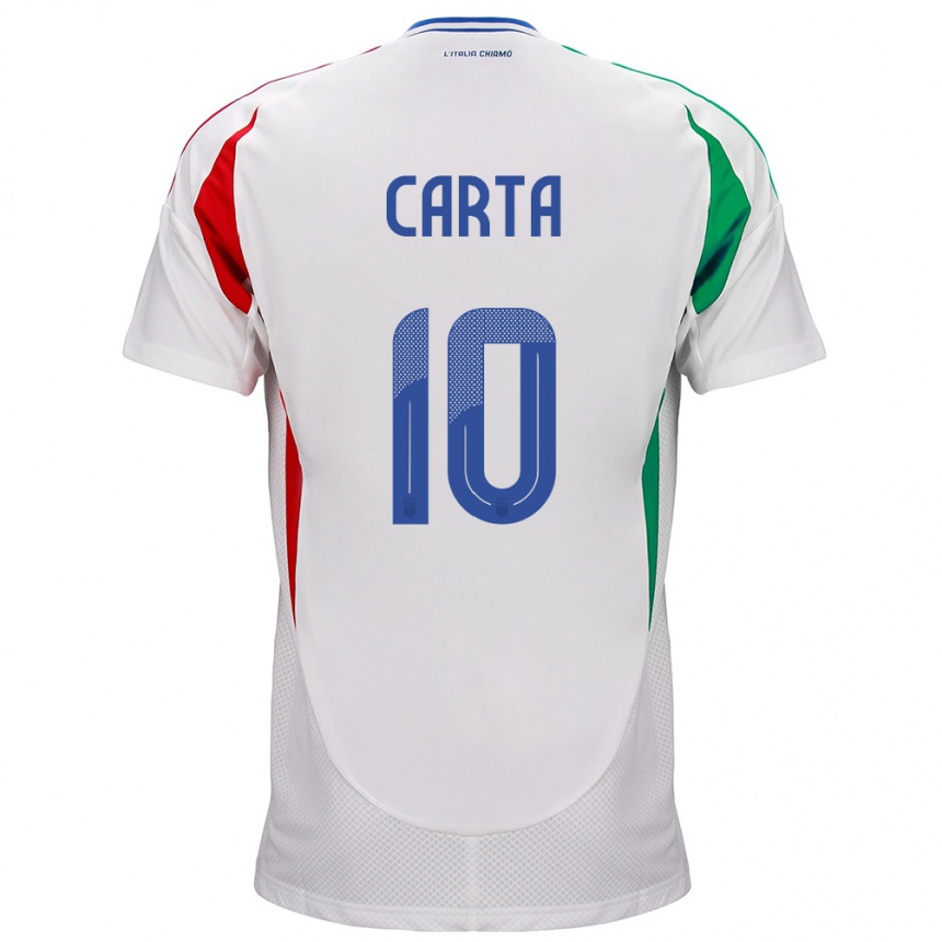 Kinder Fußball Italien Antonella Carta #10 Weiß Auswärtstrikot Trikot 24-26 T-Shirt Luxemburg