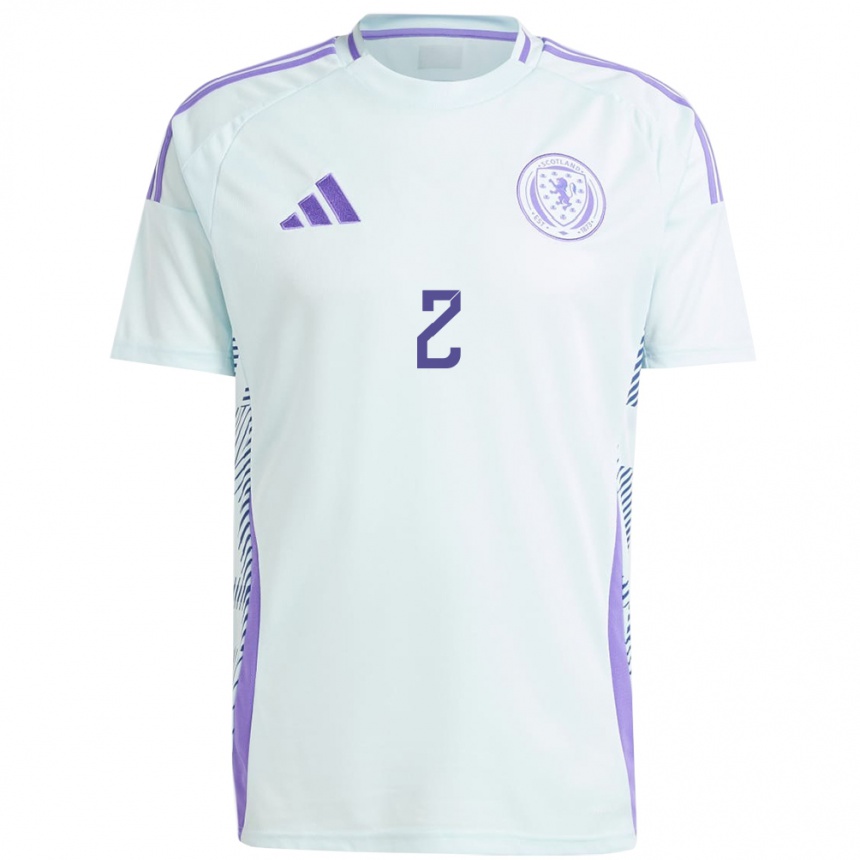 Kinder Fußball Schottland Callum Penman #2 Helles Mintblau Auswärtstrikot Trikot 24-26 T-Shirt Luxemburg