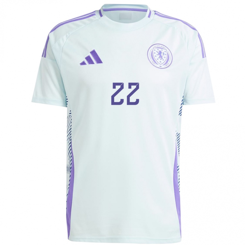 Kinder Fußball Schottland Erin Cuthbert #22 Helles Mintblau Auswärtstrikot Trikot 24-26 T-Shirt Luxemburg