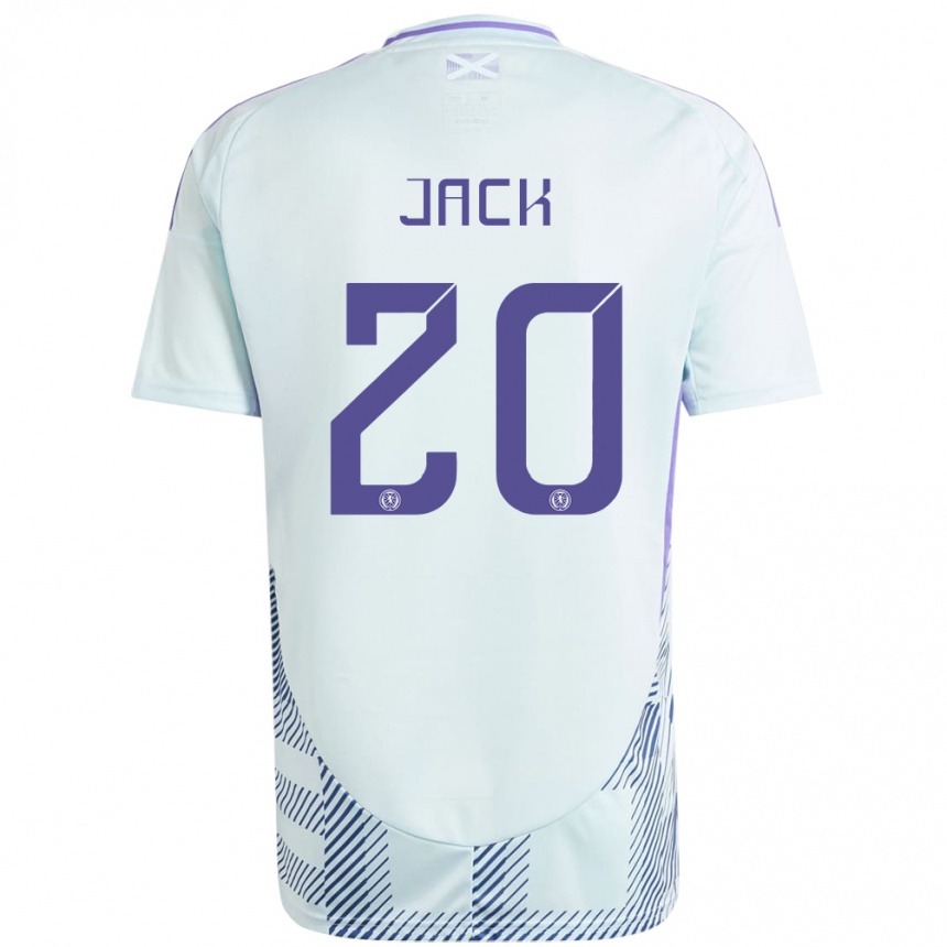 Kinder Fußball Schottland Ryan Jack #20 Helles Mintblau Auswärtstrikot Trikot 24-26 T-Shirt Luxemburg