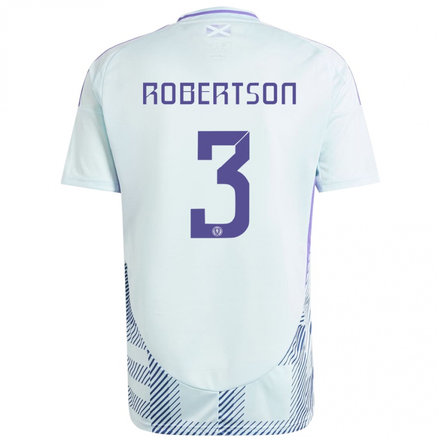 Kinder Fußball Schottland Andrew Robertson #3 Helles Mintblau Auswärtstrikot Trikot 24-26 T-Shirt Luxemburg