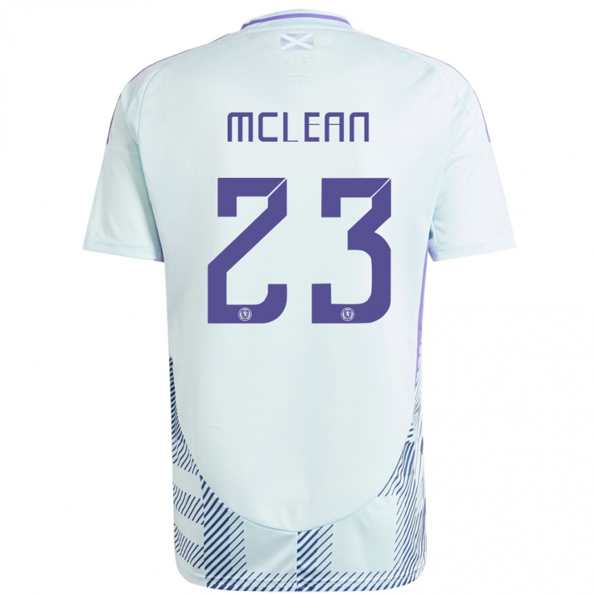 Kinder Fußball Schottland Kenny Mclean #23 Helles Mintblau Auswärtstrikot Trikot 24-26 T-Shirt Luxemburg