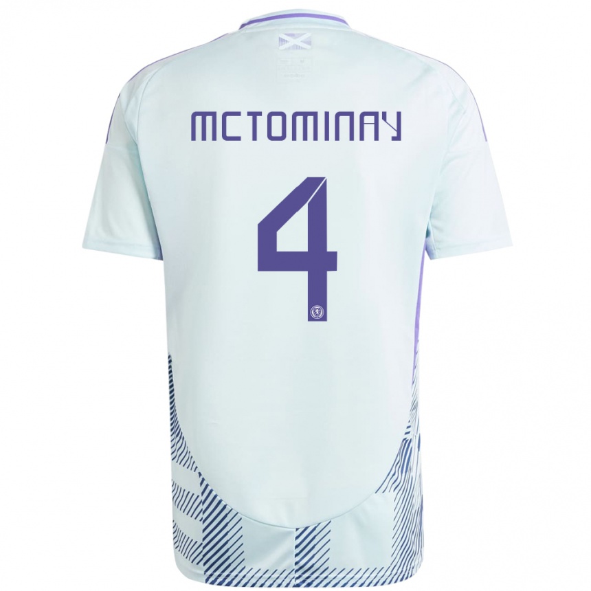 Kinder Fußball Schottland Scott Mctominay #4 Helles Mintblau Auswärtstrikot Trikot 24-26 T-Shirt Luxemburg