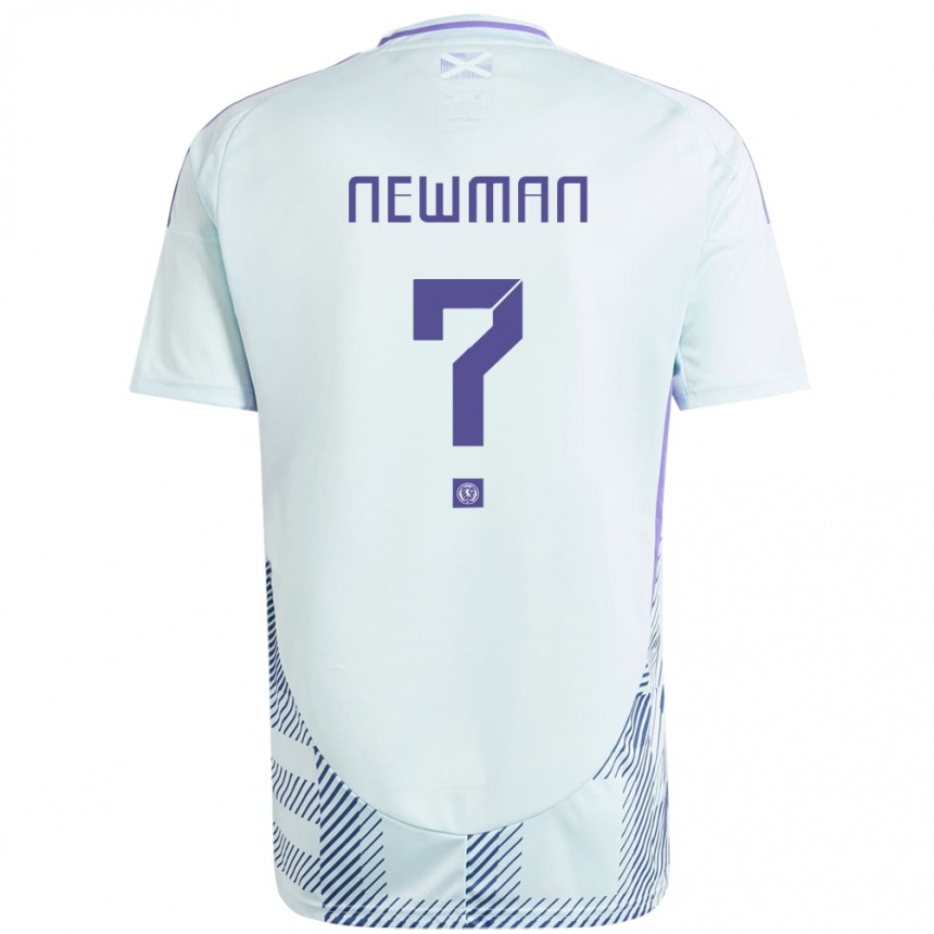 Kinder Fußball Schottland Jack Newman #0 Helles Mintblau Auswärtstrikot Trikot 24-26 T-Shirt Luxemburg