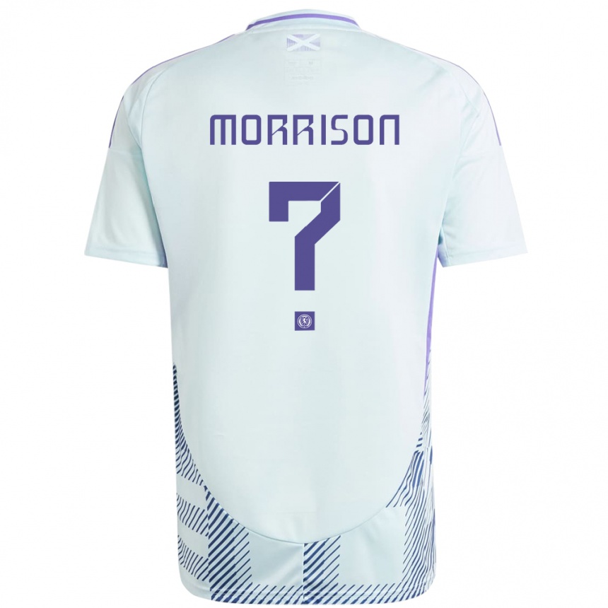 Kinder Fußball Schottland Liam Morrison #0 Helles Mintblau Auswärtstrikot Trikot 24-26 T-Shirt Luxemburg