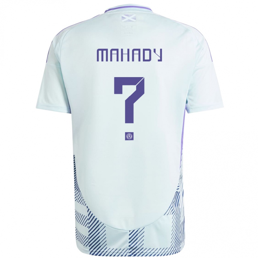 Kinder Fußball Schottland Rory Mahady #0 Helles Mintblau Auswärtstrikot Trikot 24-26 T-Shirt Luxemburg