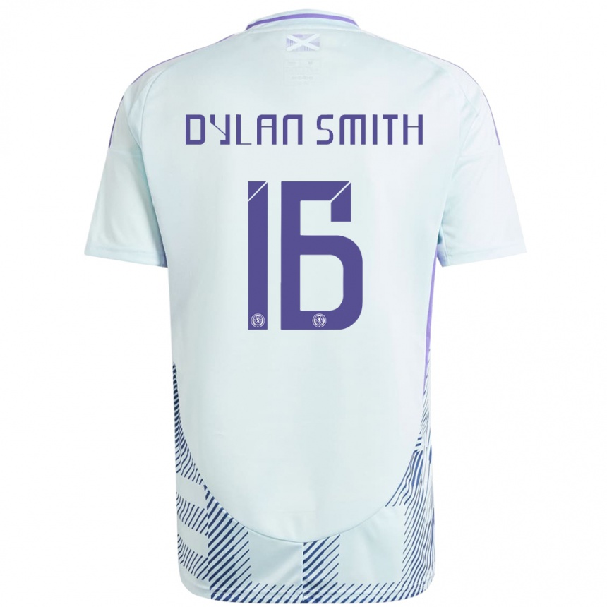 Kinder Fußball Schottland Dylan Smith #16 Helles Mintblau Auswärtstrikot Trikot 24-26 T-Shirt Luxemburg