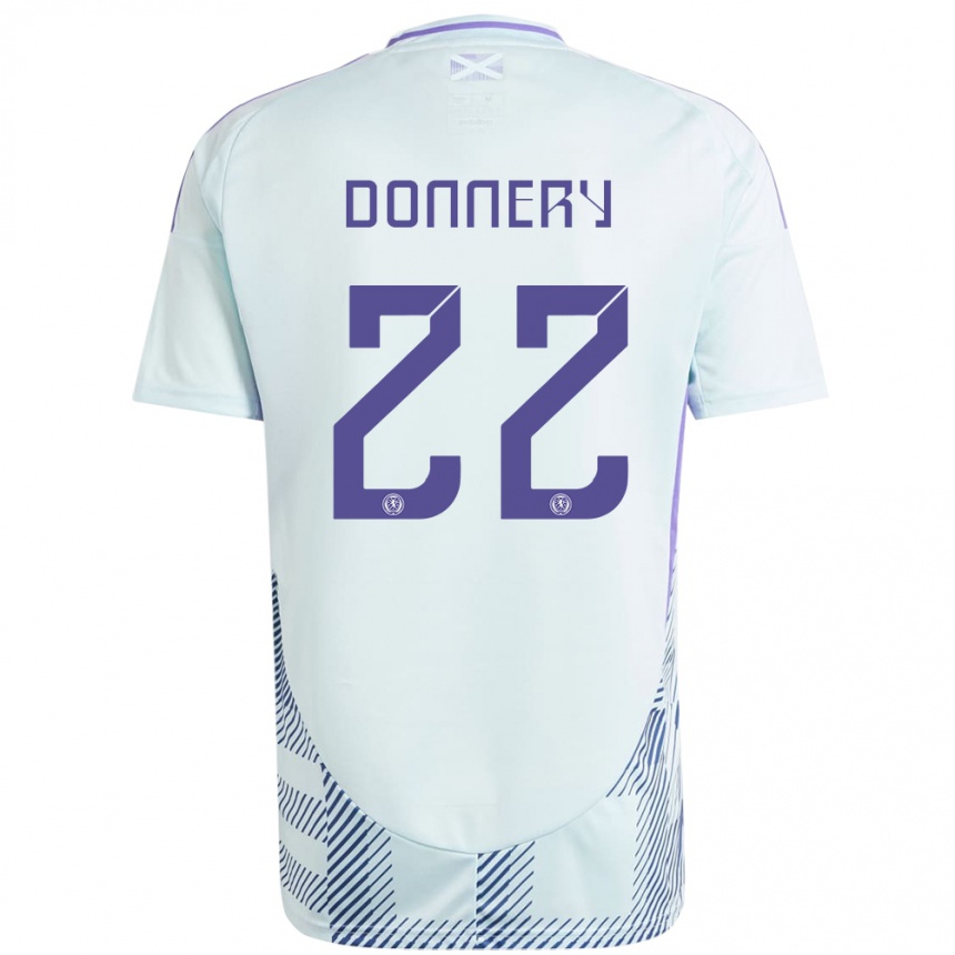 Kinder Fußball Schottland Julian Donnery #22 Helles Mintblau Auswärtstrikot Trikot 24-26 T-Shirt Luxemburg