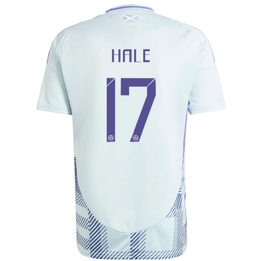 Kinder Fußball Schottland Finlay Hale #17 Helles Mintblau Auswärtstrikot Trikot 24-26 T-Shirt Luxemburg