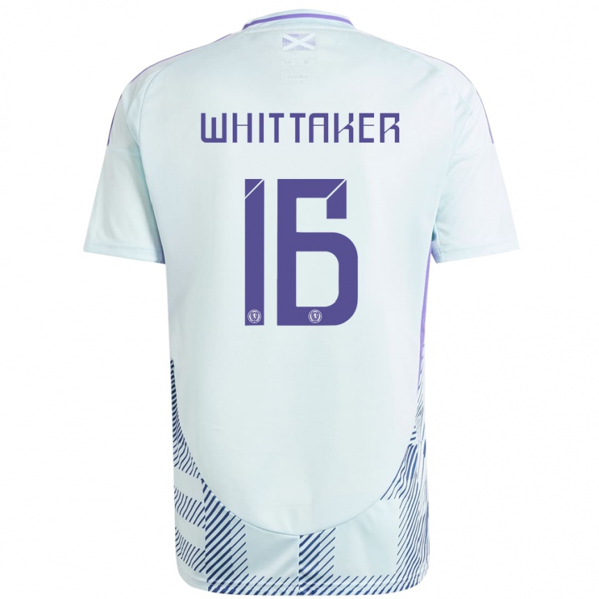 Kinder Fußball Schottland Rory Whittaker #16 Helles Mintblau Auswärtstrikot Trikot 24-26 T-Shirt Luxemburg