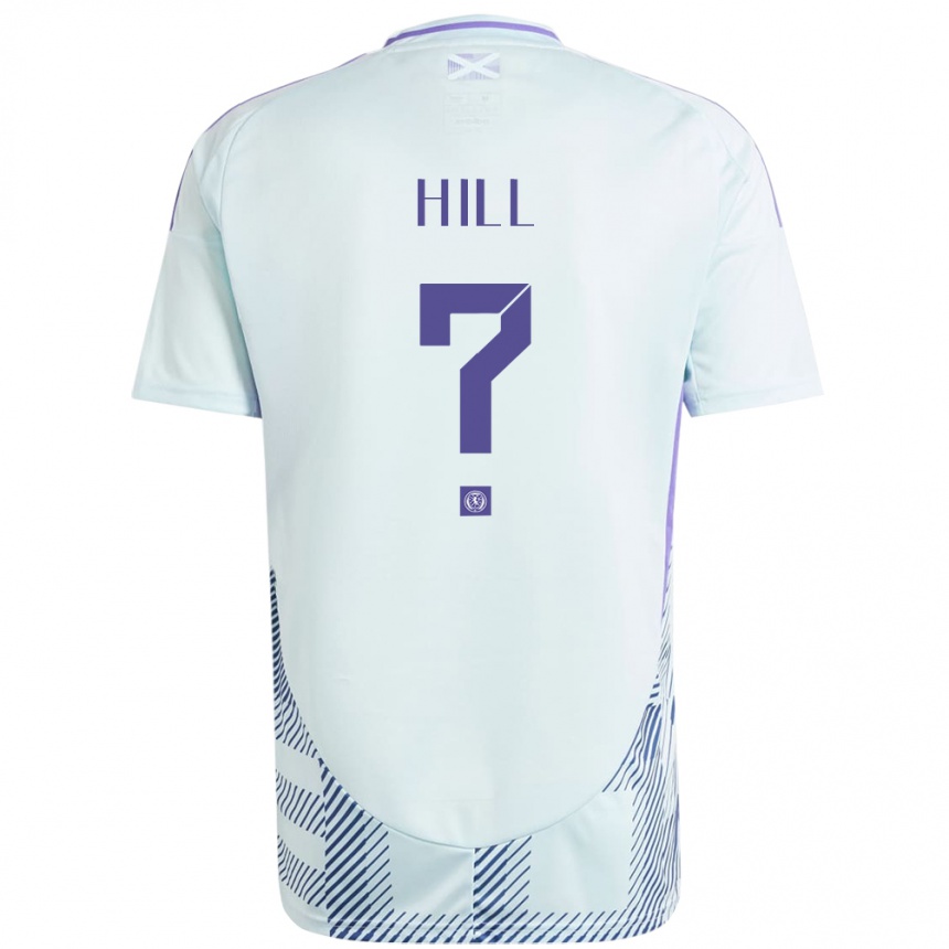 Kinder Fußball Schottland Kathryn Hill #0 Helles Mintblau Auswärtstrikot Trikot 24-26 T-Shirt Luxemburg