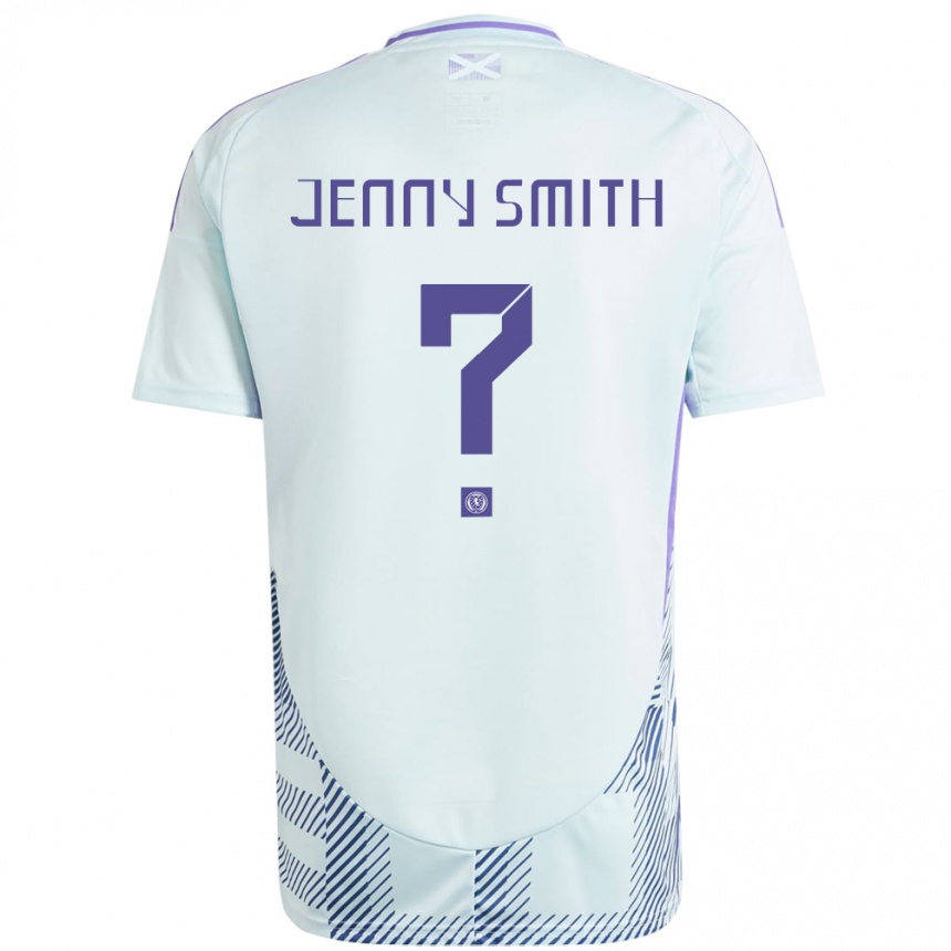 Kinder Fußball Schottland Jenny Smith #0 Helles Mintblau Auswärtstrikot Trikot 24-26 T-Shirt Luxemburg