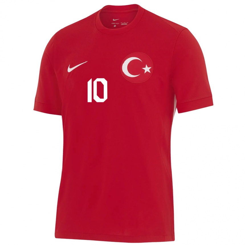 Kinder Fußball Türkei Hakan Çalhanoğlu #10 Rot Auswärtstrikot Trikot 24-26 T-Shirt Luxemburg