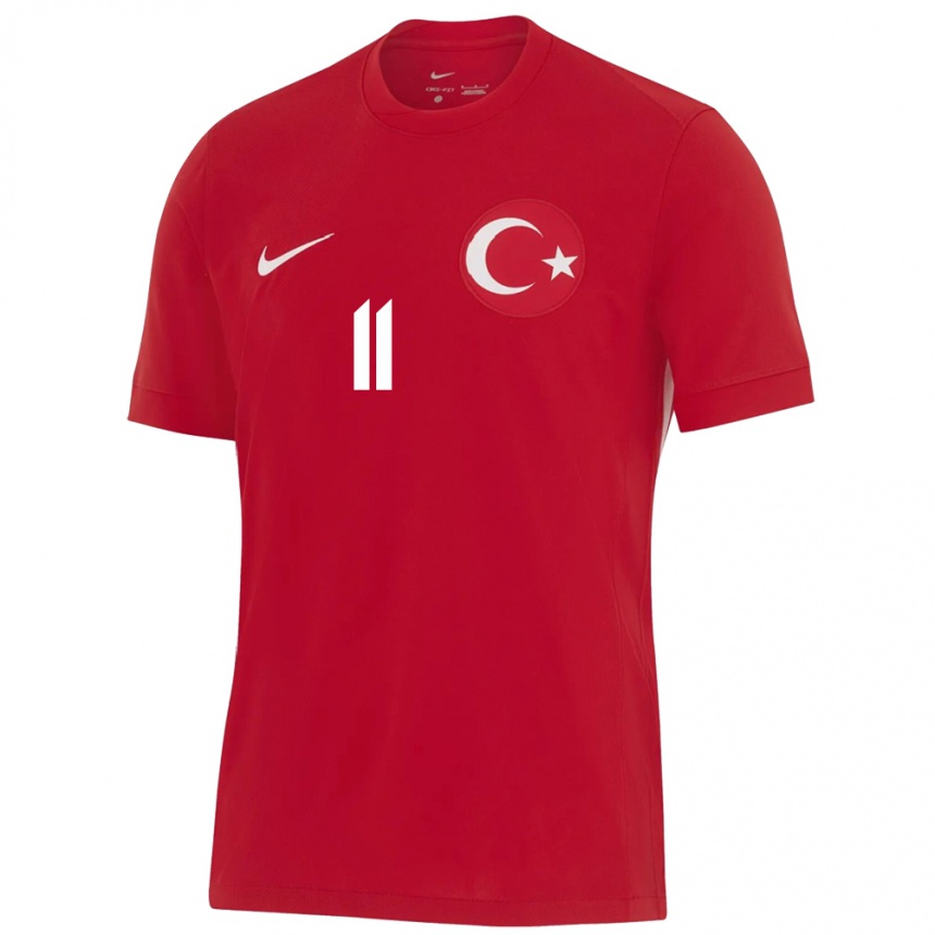 Kinder Fußball Türkei Yağmur Uraz #11 Rot Auswärtstrikot Trikot 24-26 T-Shirt Luxemburg