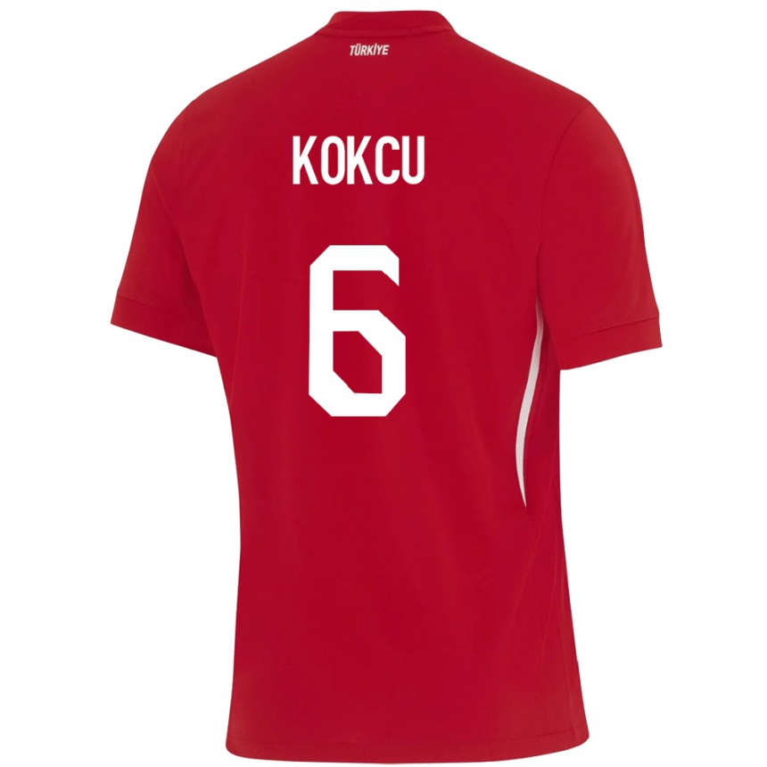 Kinder Fußball Türkei Orkun Kökçü #6 Rot Auswärtstrikot Trikot 24-26 T-Shirt Luxemburg