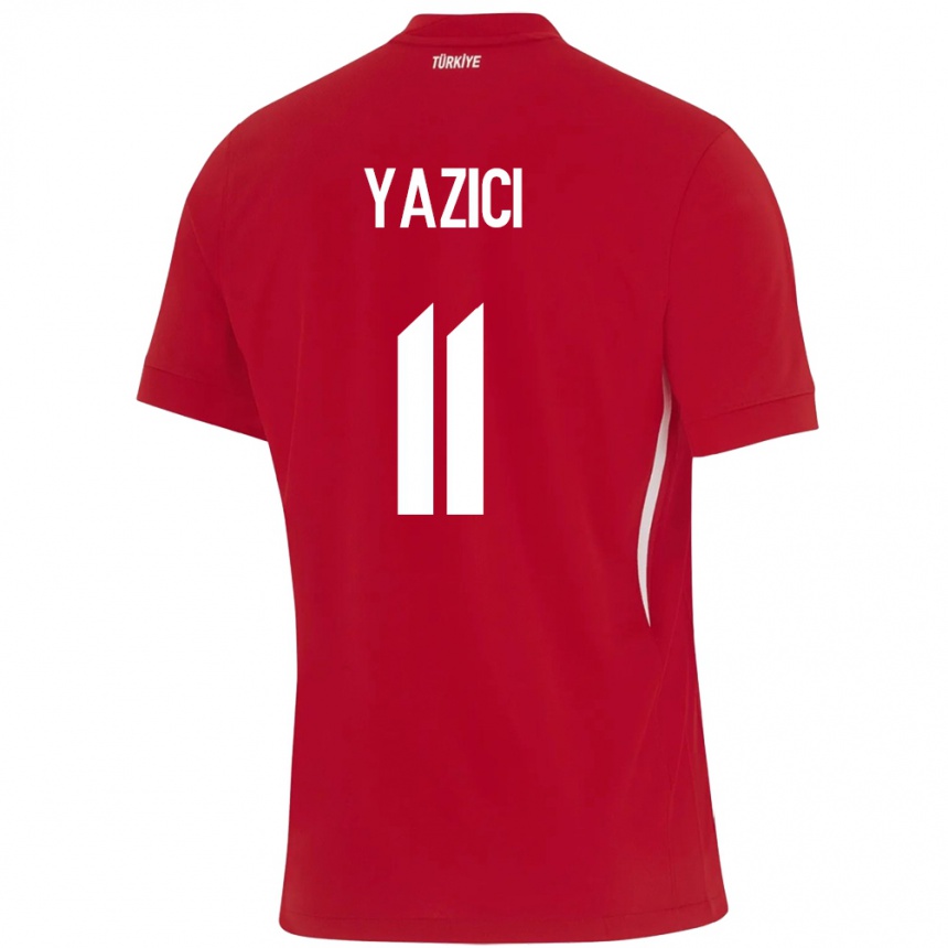 Kinder Fußball Türkei Yusuf Yazıcı #11 Rot Auswärtstrikot Trikot 24-26 T-Shirt Luxemburg