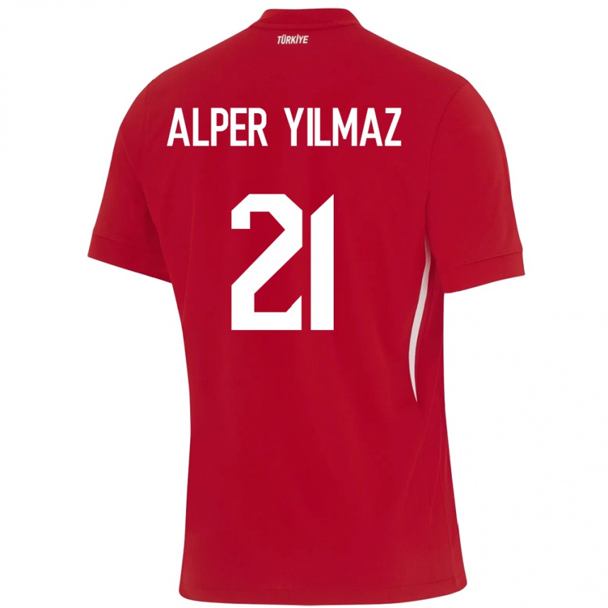 Kinder Fußball Türkei Barış Alper Yılmaz #21 Rot Auswärtstrikot Trikot 24-26 T-Shirt Luxemburg