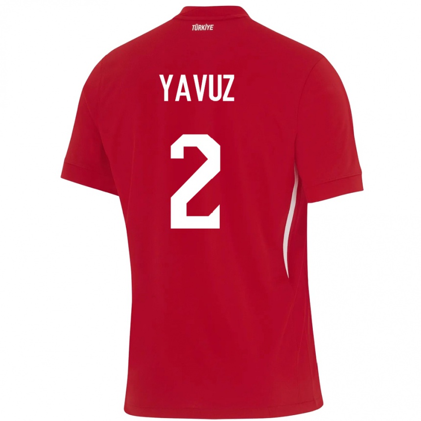 Kinder Fußball Türkei Batuhan Yavuz #2 Rot Auswärtstrikot Trikot 24-26 T-Shirt Luxemburg