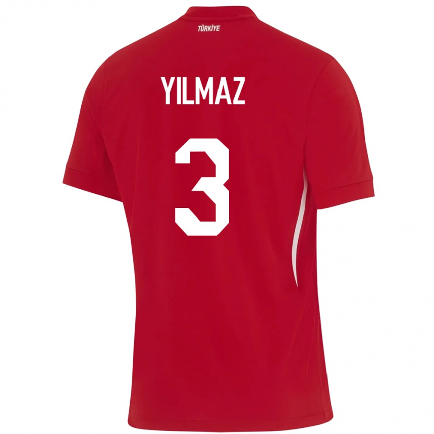 Kinder Fußball Türkei Berkay Yılmaz #3 Rot Auswärtstrikot Trikot 24-26 T-Shirt Luxemburg